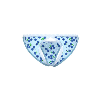 MAGIC SILK - SWEET TREATS SPLIT BACK & CROTCHLESS PANTY WITH BLUEBERRY LUBE L/XL