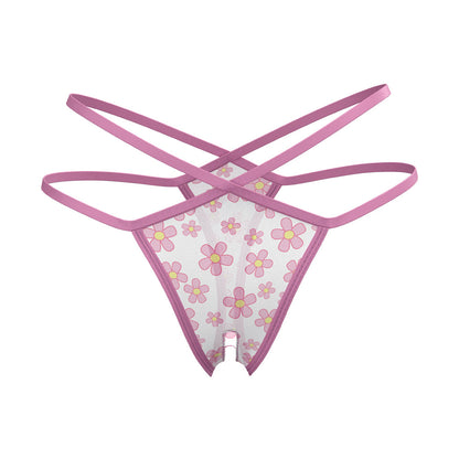 MAGIC SILK - DAISY SPLIT CROTCH THONG DAISY PRINT S/M