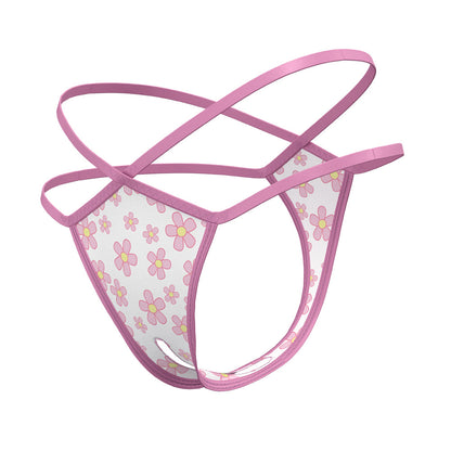 MAGIC SILK - DAISY SPLIT CROTCH THONG DAISY PRINT S/M