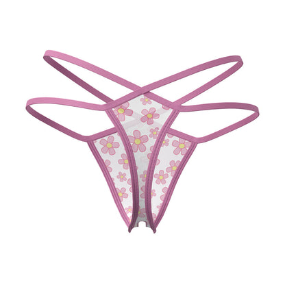 MAGIC SILK - DAISY SPLIT CROTCH THONG DAISY PRINT S/M