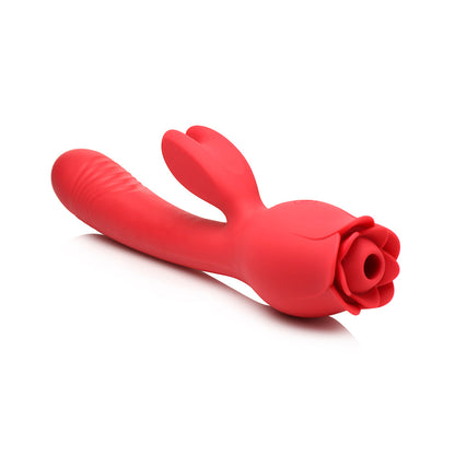 XR BRANDS - BLOOMGASM BLOOMING BUNNY SUCKING & THRUSTING SILICONE RABBIT VIBRATOR
