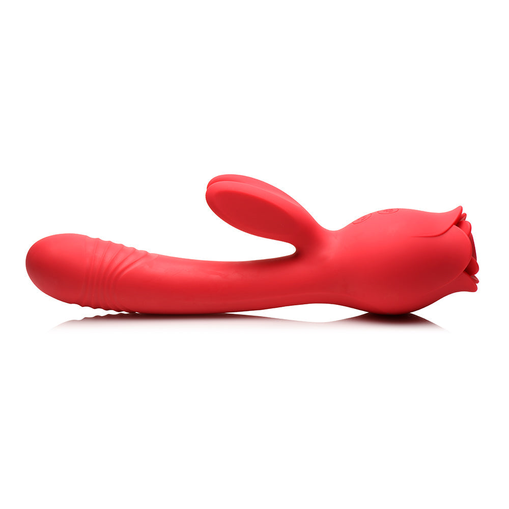 XR BRANDS - BLOOMGASM BLOOMING BUNNY SUCKING & THRUSTING SILICONE RABBIT VIBRATOR