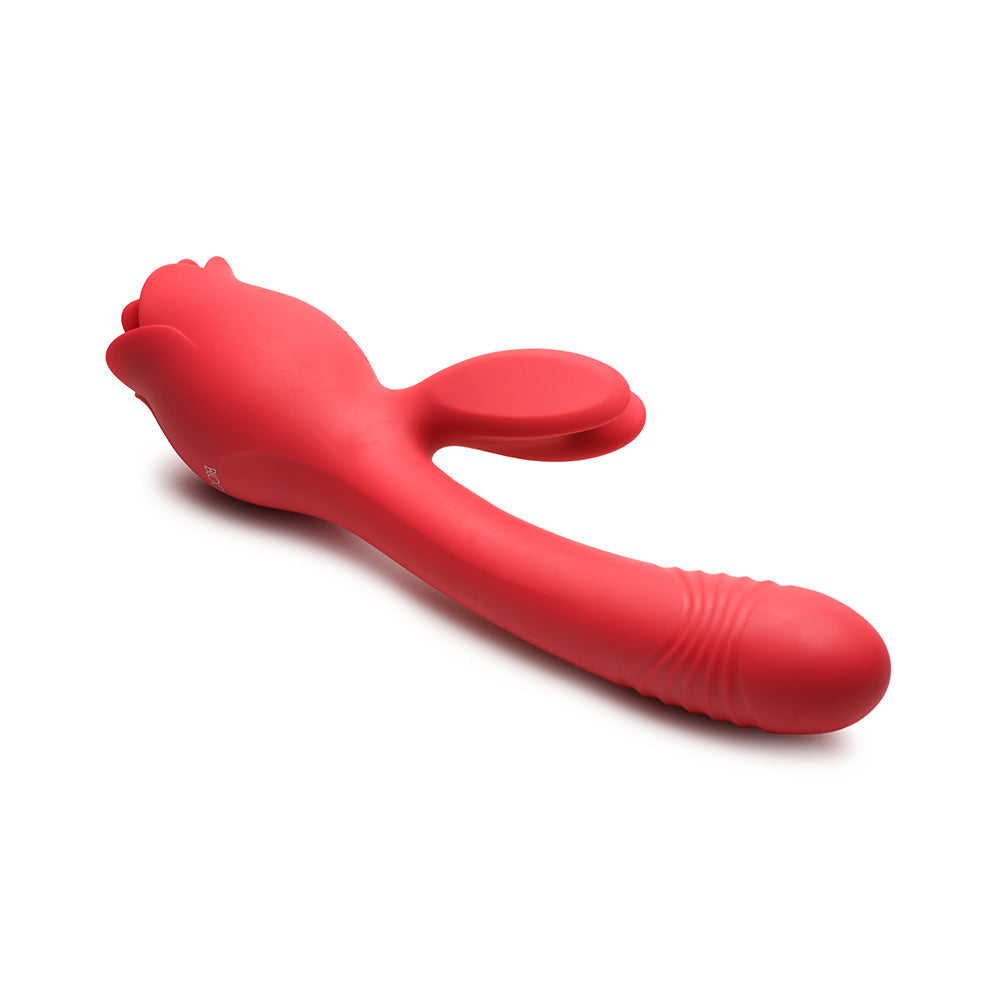 XR BRANDS - BLOOMGASM BLOOMING BUNNY SUCKING & THRUSTING SILICONE RABBIT VIBRATOR