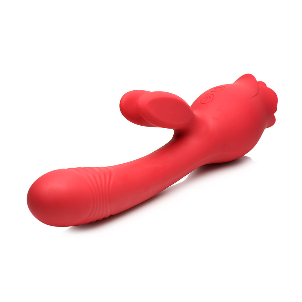 XR BRANDS - BLOOMGASM BLOOMING BUNNY SUCKING & THRUSTING SILICONE RABBIT VIBRATOR