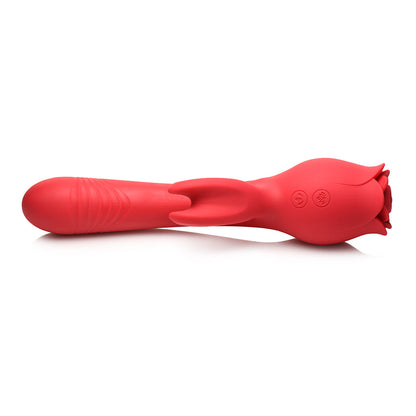 XR BRANDS - BLOOMGASM BLOOMING BUNNY SUCKING & THRUSTING SILICONE RABBIT VIBRATOR