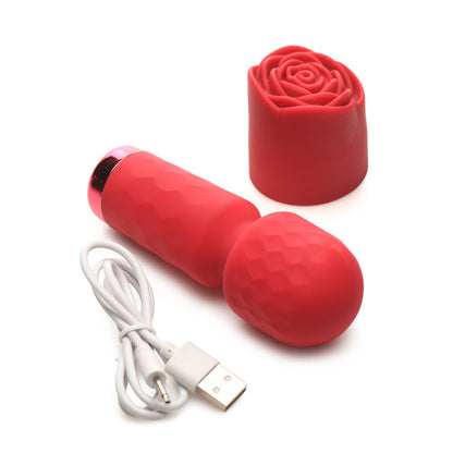XR BRANDS - BLOOMGASM PLEASURE ROSE-PETITE MINI SILICONE ROSE WAND