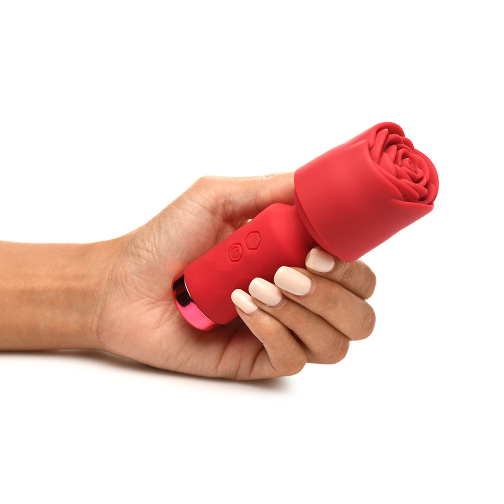 XR BRANDS - BLOOMGASM PLEASURE ROSE-PETITE MINI SILICONE ROSE WAND