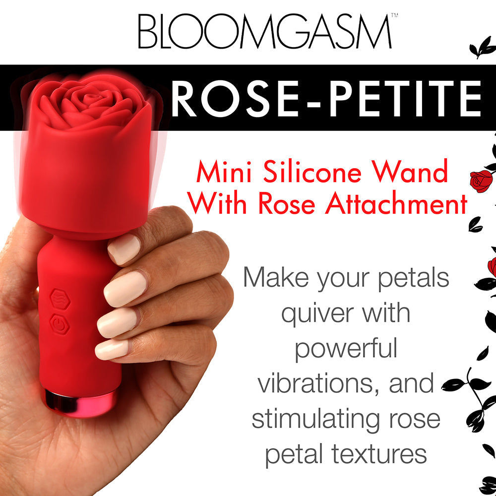 XR BRANDS - BLOOMGASM PLEASURE ROSE-PETITE MINI SILICONE ROSE WAND