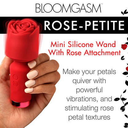 XR BRANDS - BLOOMGASM PLEASURE ROSE-PETITE MINI SILICONE ROSE WAND