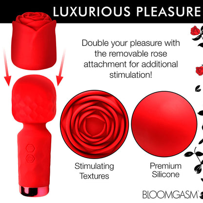 XR BRANDS - BLOOMGASM PLEASURE ROSE-PETITE MINI SILICONE ROSE WAND