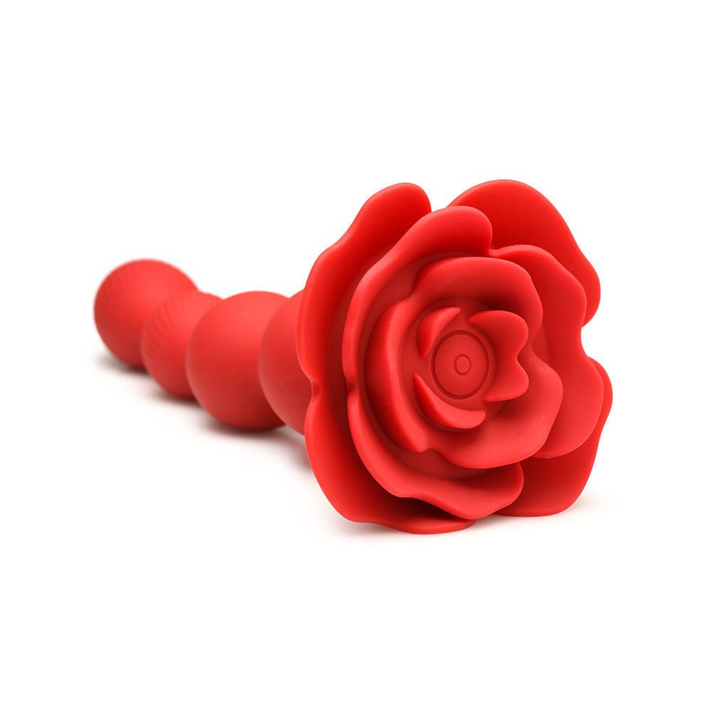XR BRANDS - BLOOMGASM ROSE TWIRL 10X VIBRATING & ROTATING SILICONE ANAL BEADS