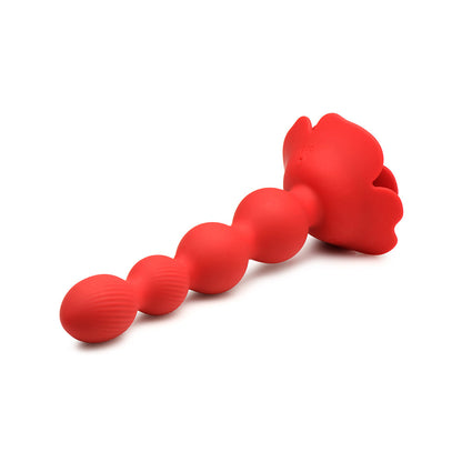 XR BRANDS - BLOOMGASM ROSE TWIRL 10X VIBRATING & ROTATING SILICONE ANAL BEADS