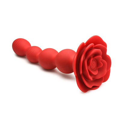 XR BRANDS - BLOOMGASM ROSE TWIRL 10X VIBRATING & ROTATING SILICONE ANAL BEADS