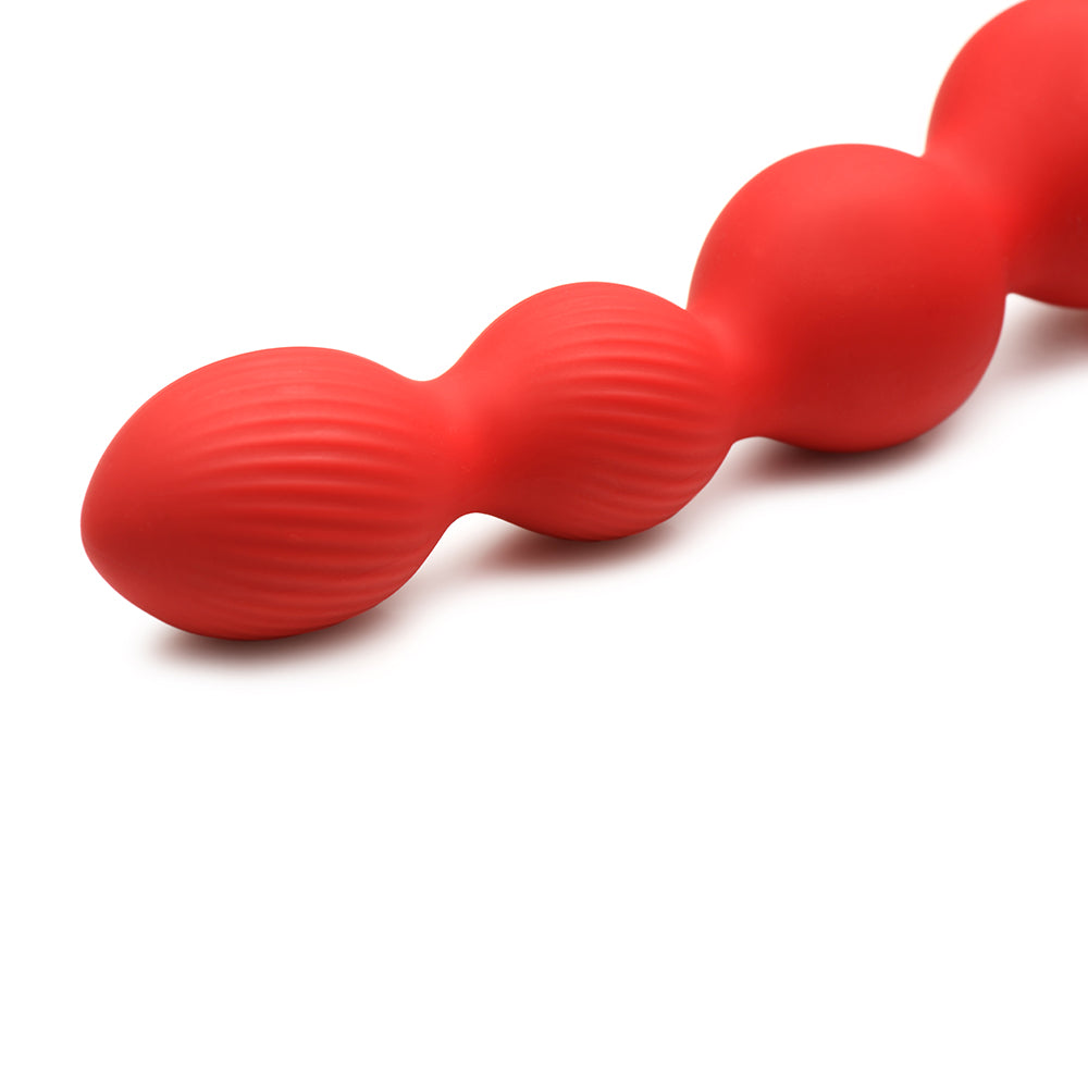 XR BRANDS - BLOOMGASM ROSE TWIRL 10X VIBRATING & ROTATING SILICONE ANAL BEADS