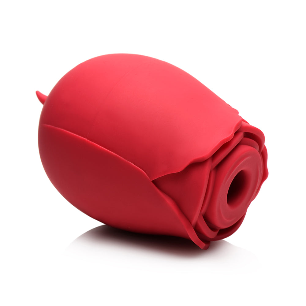 XR BRANDS - BLOOMGASM THE DOUBLE TEASE ROSE ESTIMULADOR EM FORMA DE ROSA COM 10 FUNÇÕES DE SUCÇÃO E LAMBEDURA