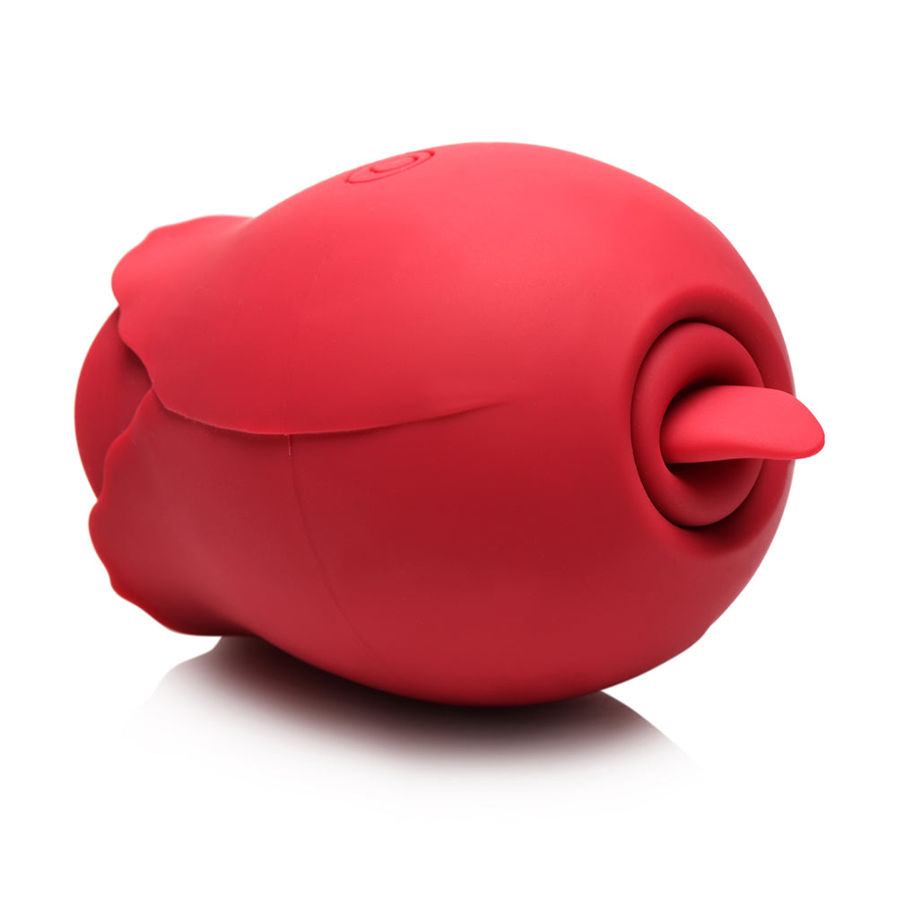 XR BRANDS - BLOOMGASM THE DOUBLE TEASE ROSE ESTIMULADOR EM FORMA DE ROSA COM 10 FUNÇÕES DE SUCÇÃO E LAMBEDURA