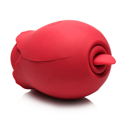 XR BRANDS - BLOOMGASM THE DOUBLE TEASE ROSE ESTIMULADOR EM FORMA DE ROSA COM 10 FUNÇÕES DE SUCÇÃO E LAMBEDURA