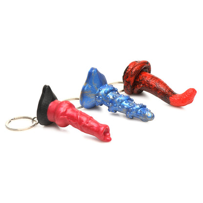 XR BRANDS - CREATURE COCKS HELL-HOUND, LORD KRAKEN & KING COBRA SILICONE KEYCHAIN SET