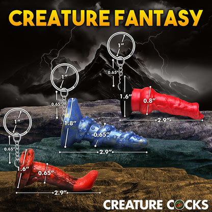 XR BRANDS - CREATURE COCKS HELL-HOUND, LORD KRAKEN & KING COBRA SILICONE KEYCHAIN SET