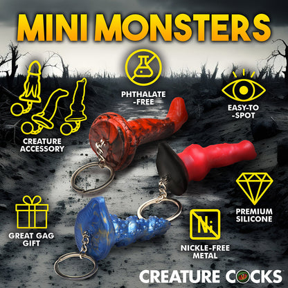 XR BRANDS - CREATURE COCKS HELL-HOUND, LORD KRAKEN & KING COBRA SILICONE KEYCHAIN SET