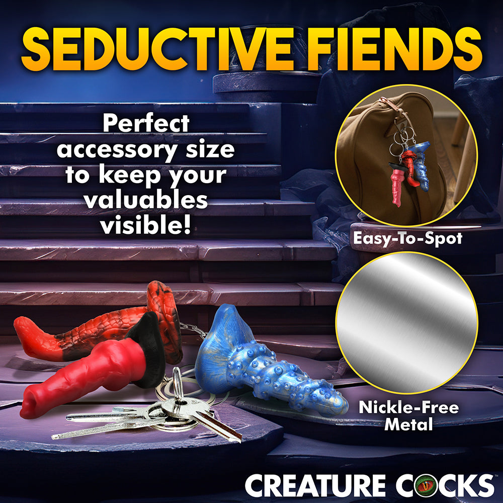 XR BRANDS - CREATURE COCKS HELL-HOUND, LORD KRAKEN & KING COBRA SILICONE KEYCHAIN SET