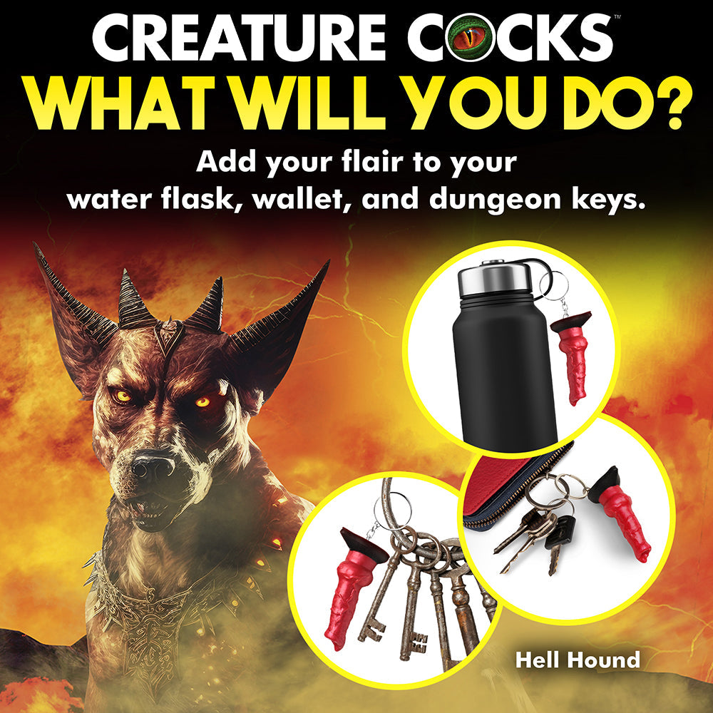 XR BRANDS - CREATURE COCKS HELL-HOUND SILICONE KEYCHAIN