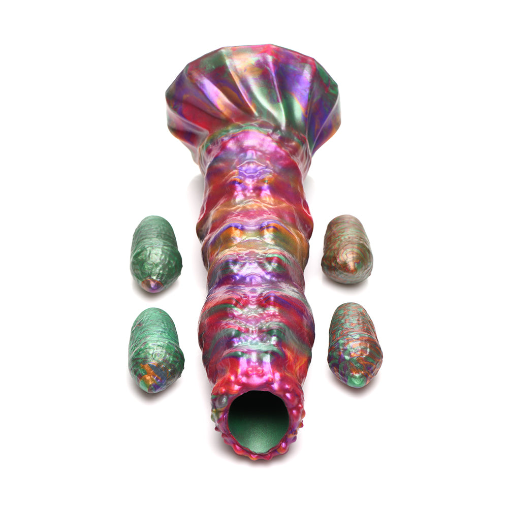 XR BRANDS - CREATURE COCKS LARVA SILICONE OVIPOSITOR DILDO WITH EGGS