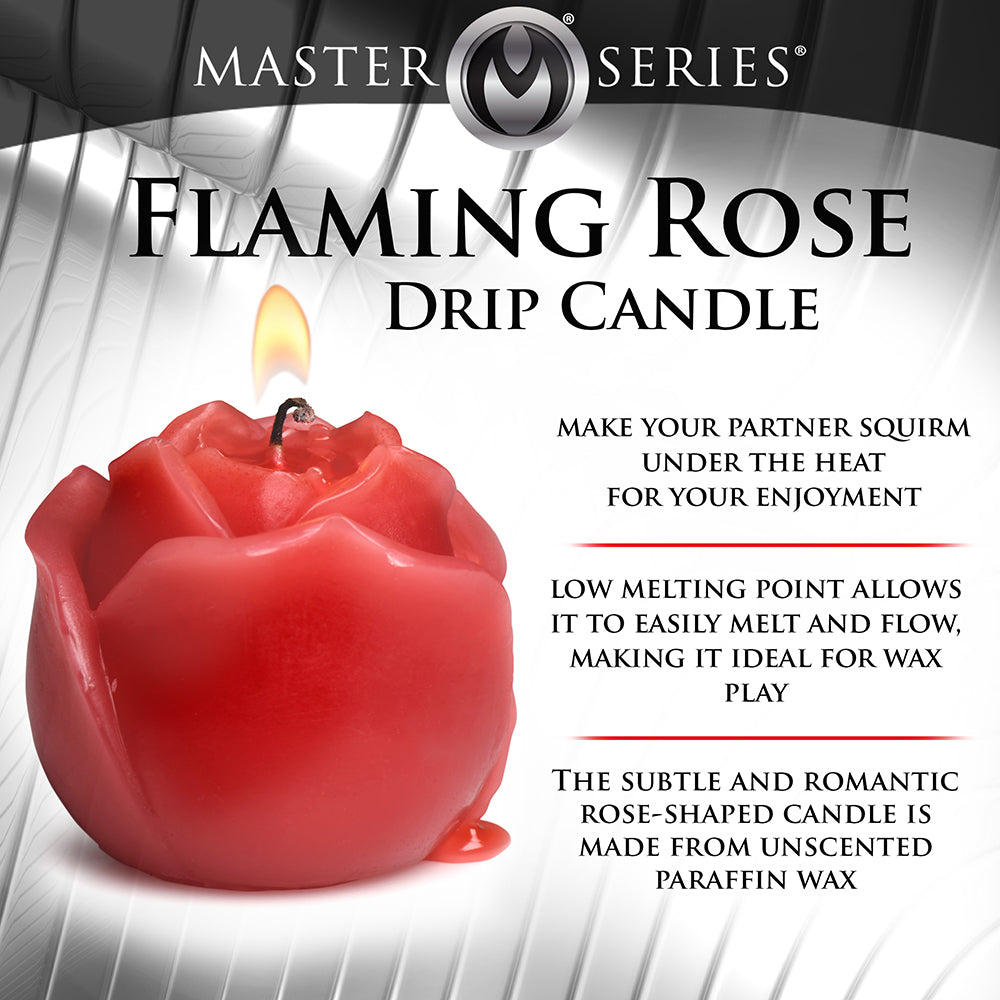 XR BRANDS - MASTER SERIES FLAMING ROSE DRIP CANDLE