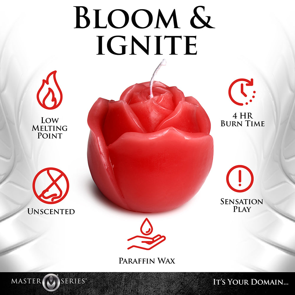 XR BRANDS - MASTER SERIES FLAMING ROSE DRIP CANDLE