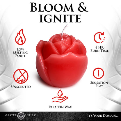 XR BRANDS - MASTER SERIES FLAMING ROSE DRIP CANDLE