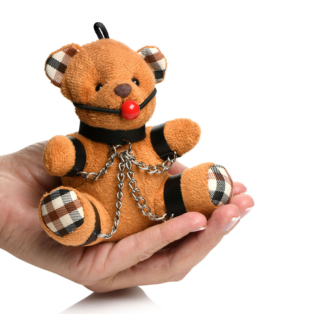 XR BRANDS - MASTER SERIES GAGGED TEDDY BEAR KEYCHAIN