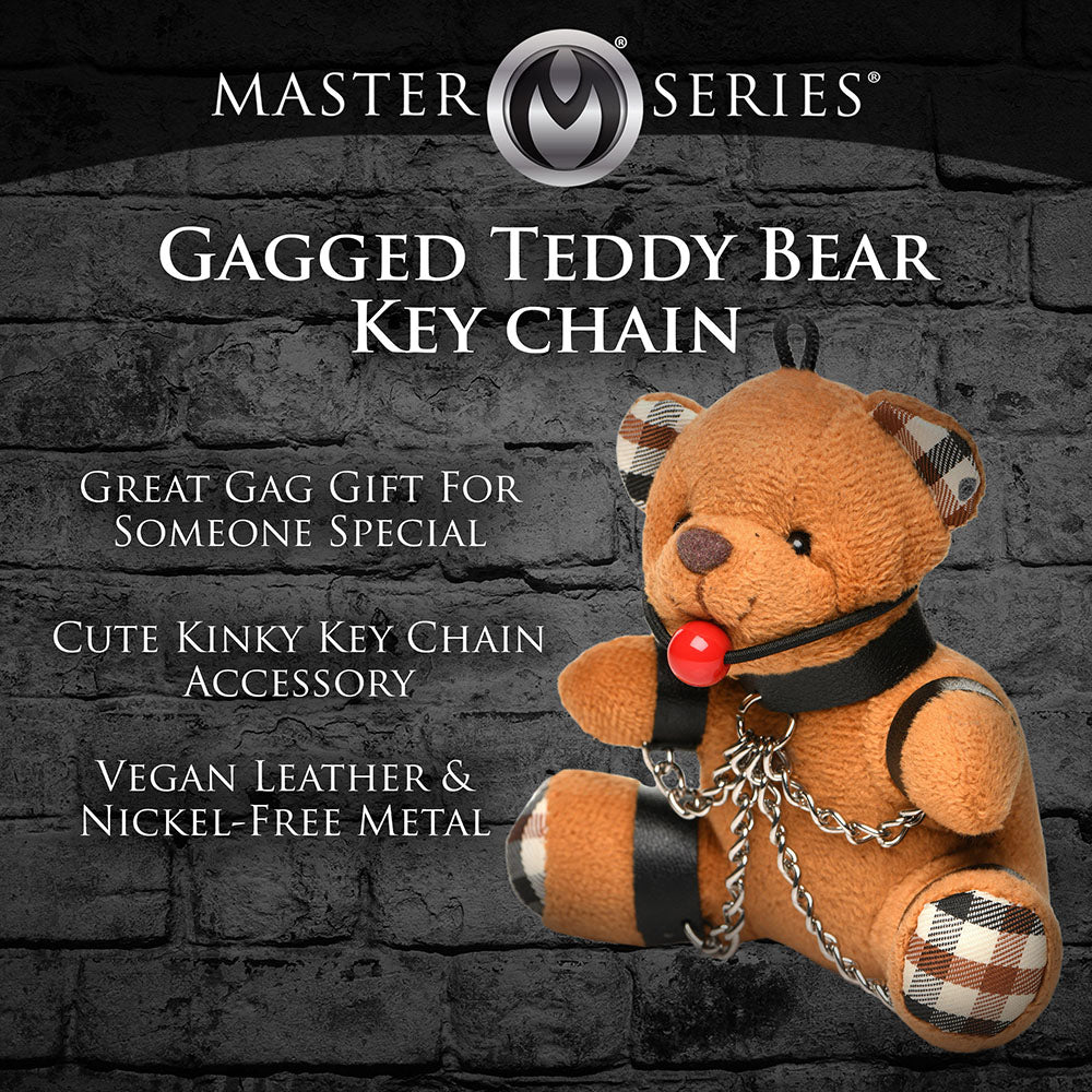 XR BRANDS - MASTER SERIES GAGGED TEDDY BEAR KEYCHAIN