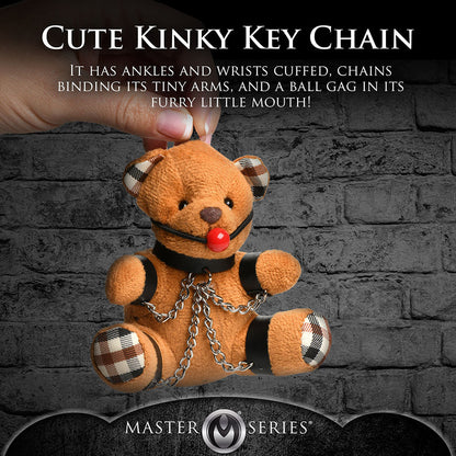 XR BRANDS - MASTER SERIES GAGGED TEDDY BEAR KEYCHAIN