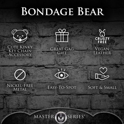 XR BRANDS - MASTER SERIES GAGGED TEDDY BEAR KEYCHAIN