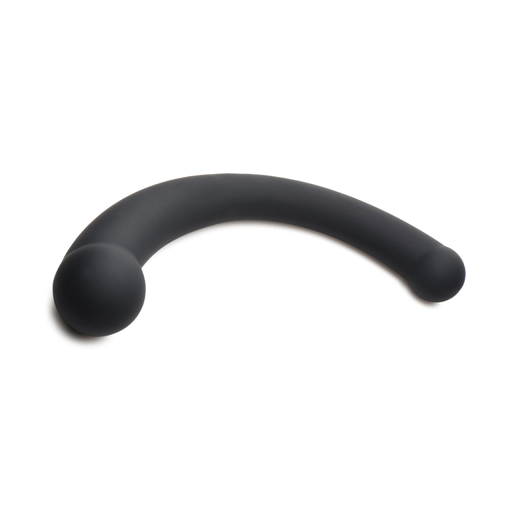 XR BRANDS - MASTER SERIES 10X VIBRA-CRESCENT DILDO VIBRATÓRIO DE SILICONE COM DUPLA EXTREMIDADE PRETO