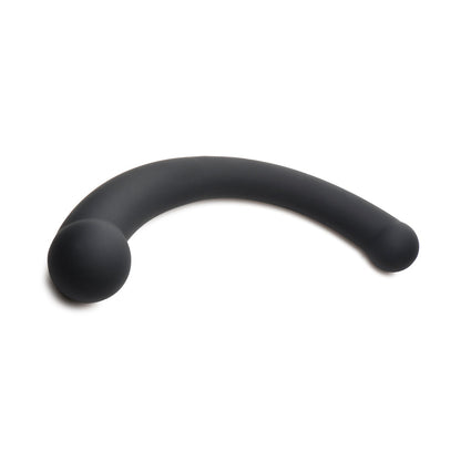 XR BRANDS - MASTER SERIES 10X VIBRA-CRESCENT DILDO VIBRATÓRIO DE SILICONE COM DUPLA EXTREMIDADE PRETO