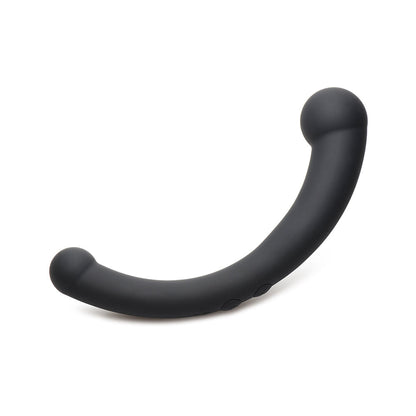 XR BRANDS - MASTER SERIES 10X VIBRA-CRESCENT DILDO VIBRATÓRIO DE SILICONE COM DUPLA EXTREMIDADE PRETO