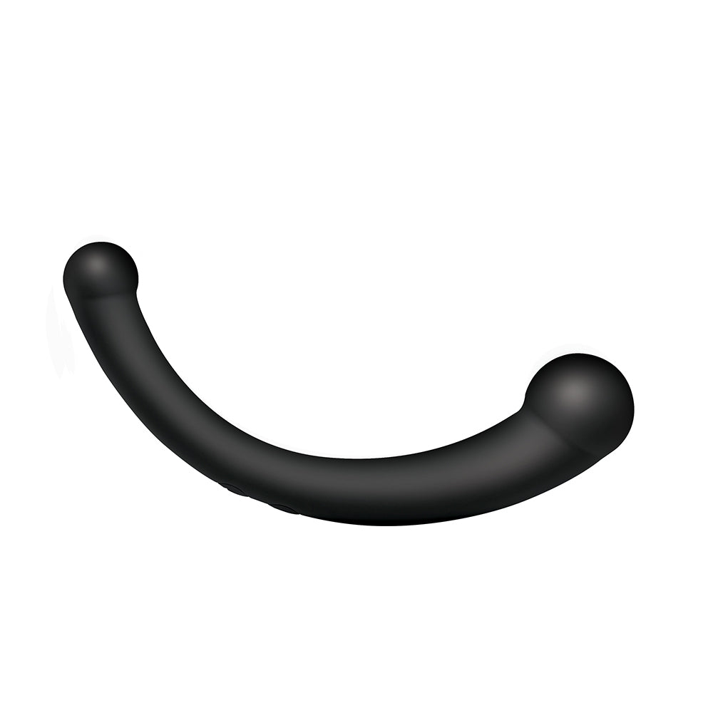 XR BRANDS - MASTER SERIES 10X VIBRA-CRESCENT DILDO VIBRATÓRIO DE SILICONE COM DUPLA EXTREMIDADE PRETO