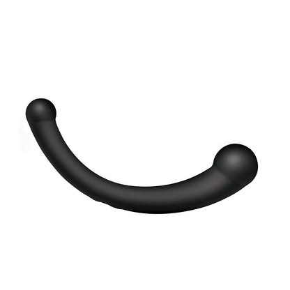 XR BRANDS - MASTER SERIES 10X VIBRA-CRESCENT DILDO VIBRATÓRIO DE SILICONE COM DUPLA EXTREMIDADE PRETO