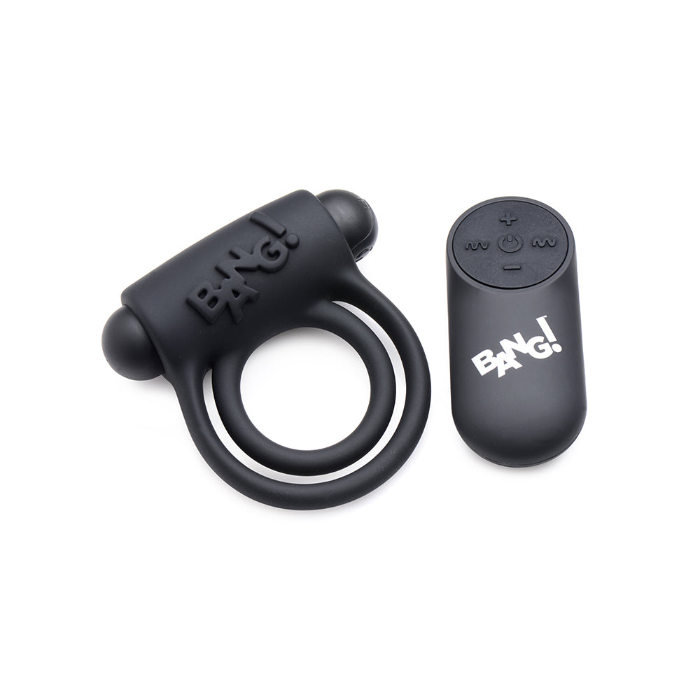 XR BRANDS - BANG! SILICONE COCK RING & BULLET WITH REMOTE CONTROL