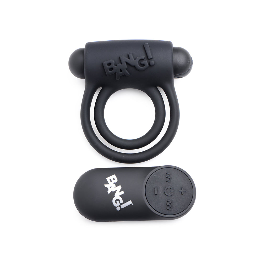 XR BRANDS - BANG! SILICONE COCK RING & BULLET WITH REMOTE CONTROL