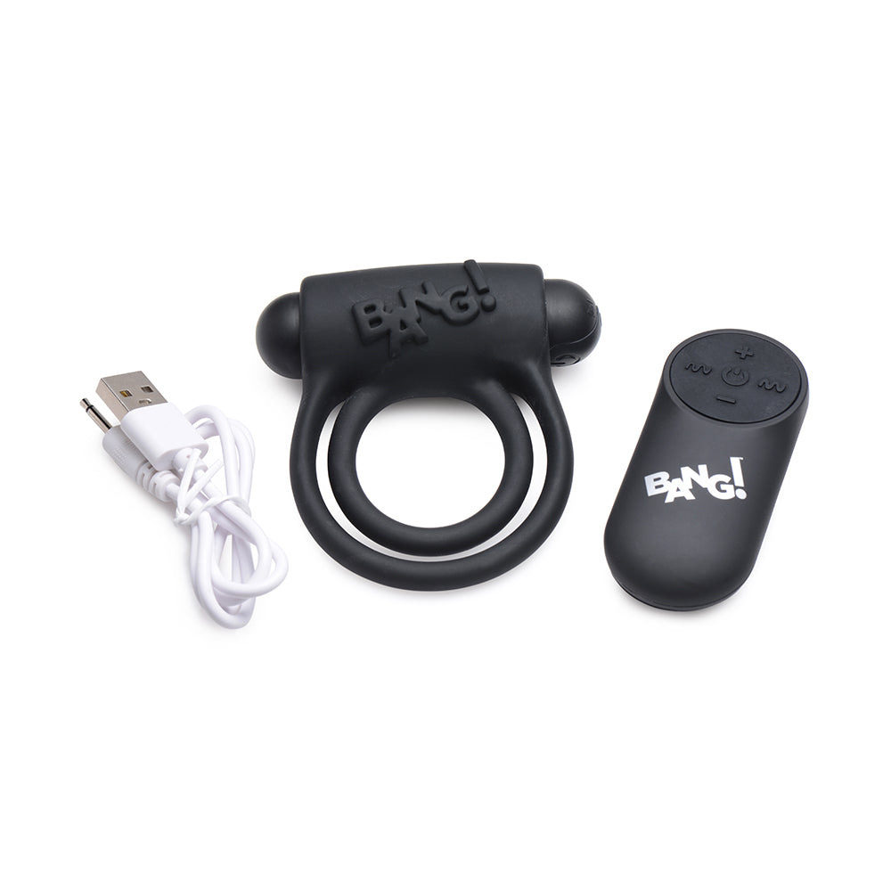 XR BRANDS - BANG! SILICONE COCK RING & BULLET WITH REMOTE CONTROL
