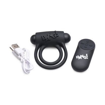 XR BRANDS - BANG! SILICONE COCK RING & BULLET WITH REMOTE CONTROL