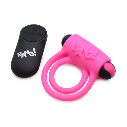 XR BRANDS - BANG! SILICONE COCK RING & BULLET WITH REMOTE CONTROL