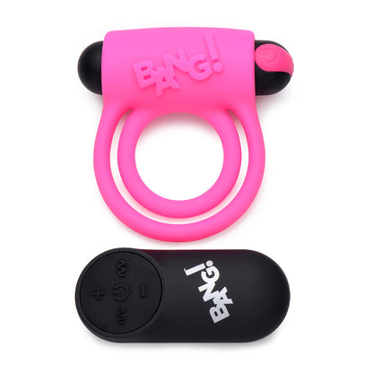 XR BRANDS - BANG! SILICONE COCK RING & BULLET WITH REMOTE CONTROL