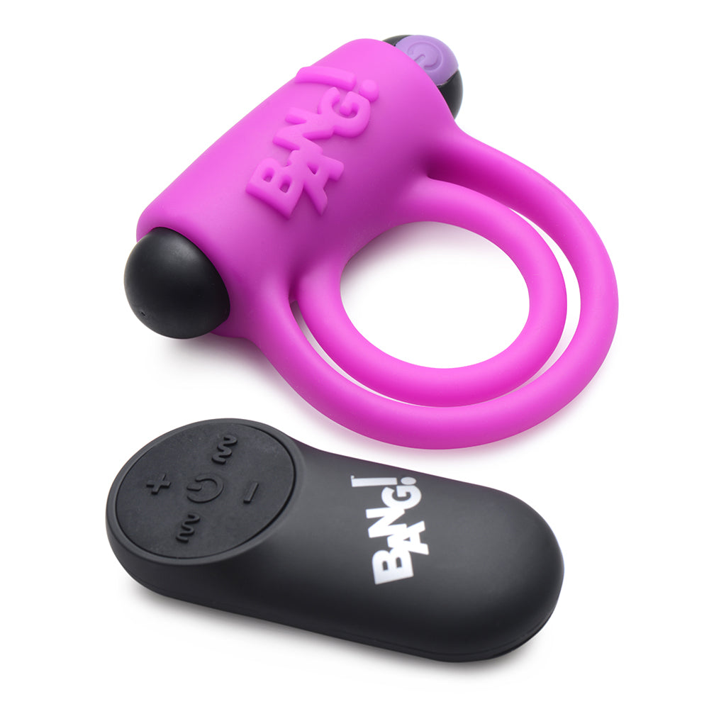 XR BRANDS - BANG! SILICONE COCK RING & BULLET WITH REMOTE CONTROL