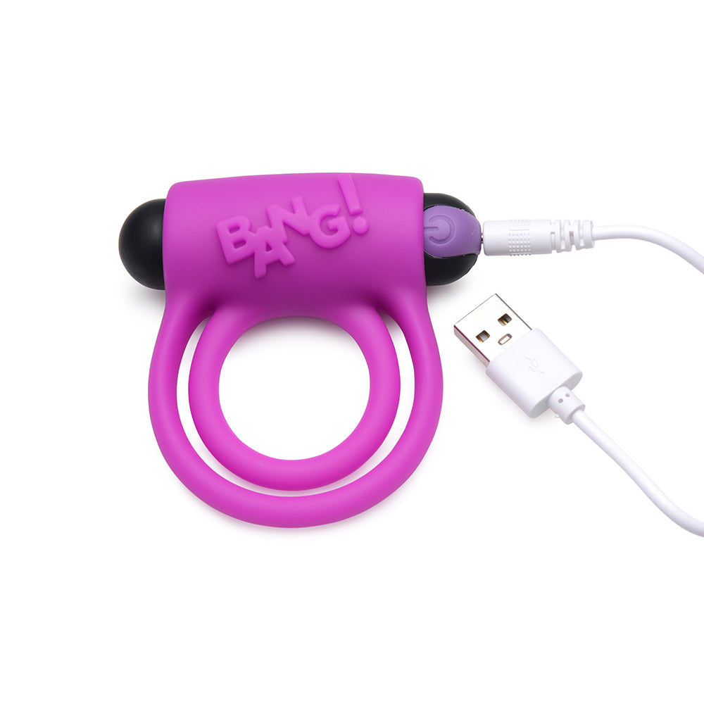 XR BRANDS - BANG! SILICONE COCK RING & BULLET WITH REMOTE CONTROL