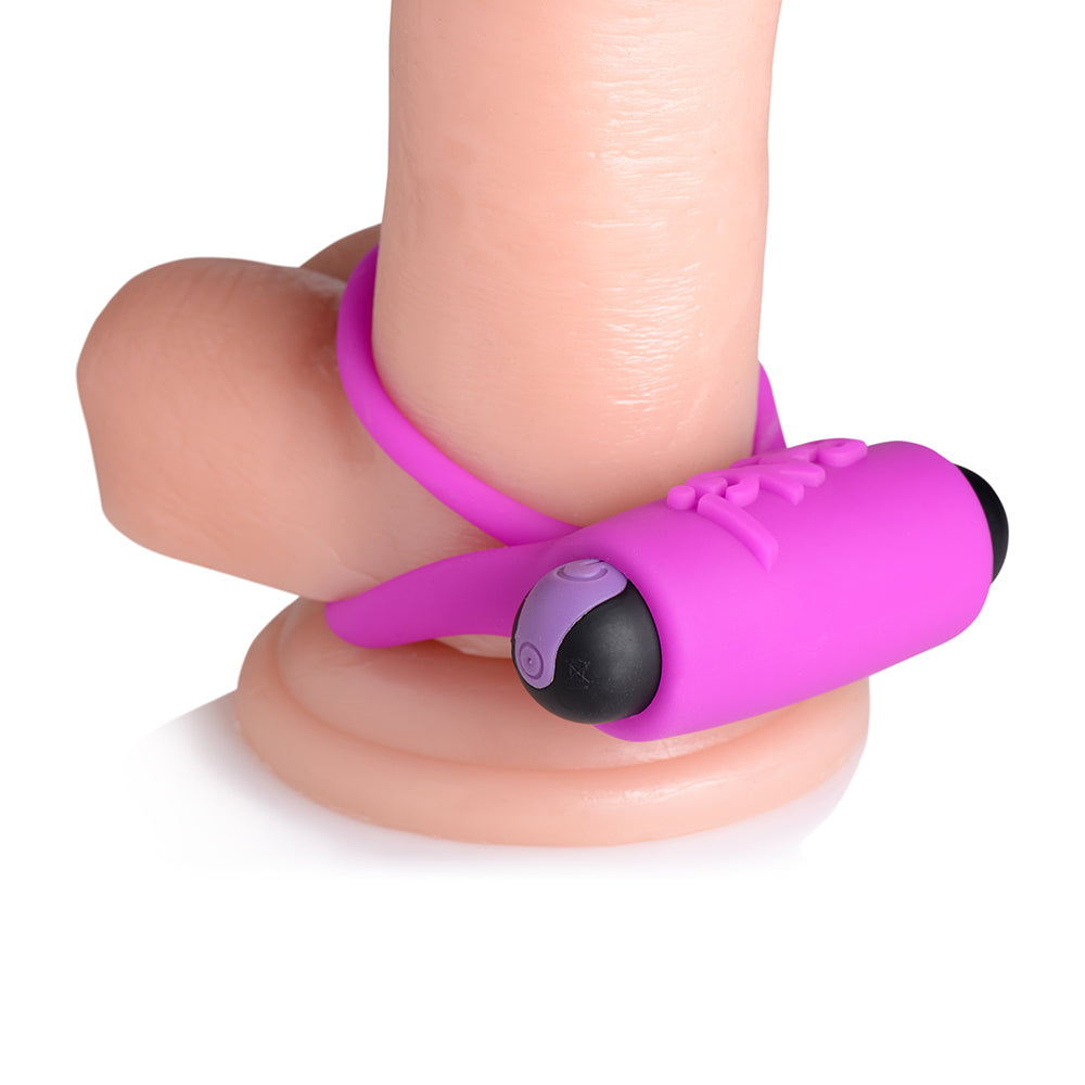 XR BRANDS - BANG! SILICONE COCK RING & BULLET WITH REMOTE CONTROL