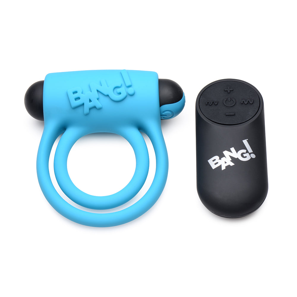 XR BRANDS - BANG! SILICONE COCK RING & BULLET WITH REMOTE CONTROL