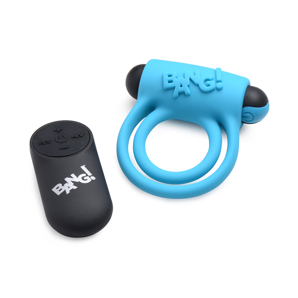 XR BRANDS - BANG! SILICONE COCK RING & BULLET WITH REMOTE CONTROL